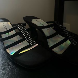 Sequins open toe heels